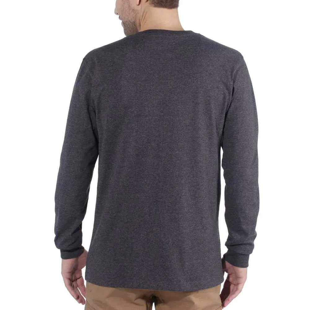 Carhartt Block Logo L/S T-Shirt - Carbon Heather - RSEA Safety Outlet