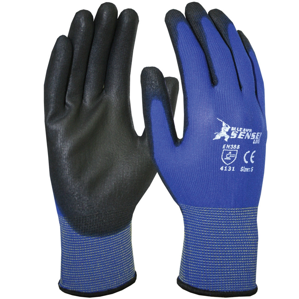 Blue Rapta Sensei Hi-Tact PU Palm Grip Gloves - Blue/Black