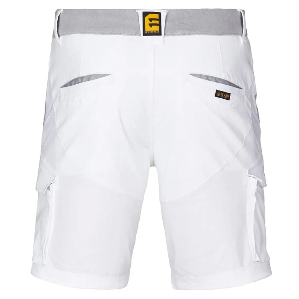 ELEVEN Workwear Super Easy Cargo Work Short - White - RSEA Safety Outlet