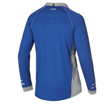 ELEVEN Workwear AEROCOOL L/S Polo Shirt - Cobalt Blue/Silver Grey - RSEA Safety Outlet