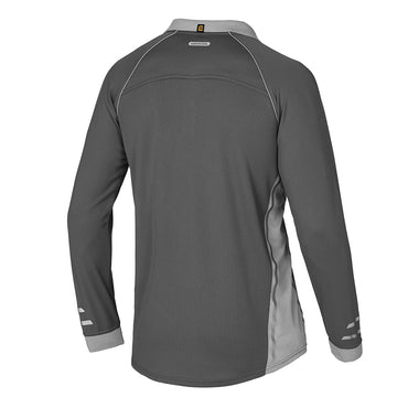 ELEVEN Workwear AEROCOOL L/S Polo Shirt - Mid-Charcoal/Silver Grey