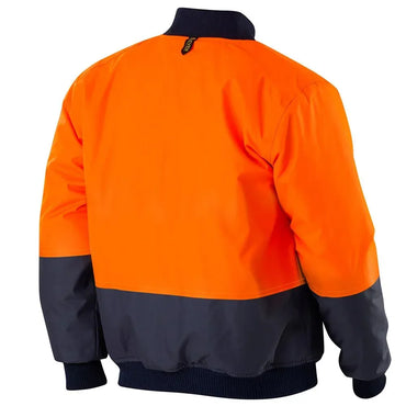 ELEVEN Workwear Hi-Vis Spliced Bomber Jacket - Orange Navy - RSEA Safety Outlet