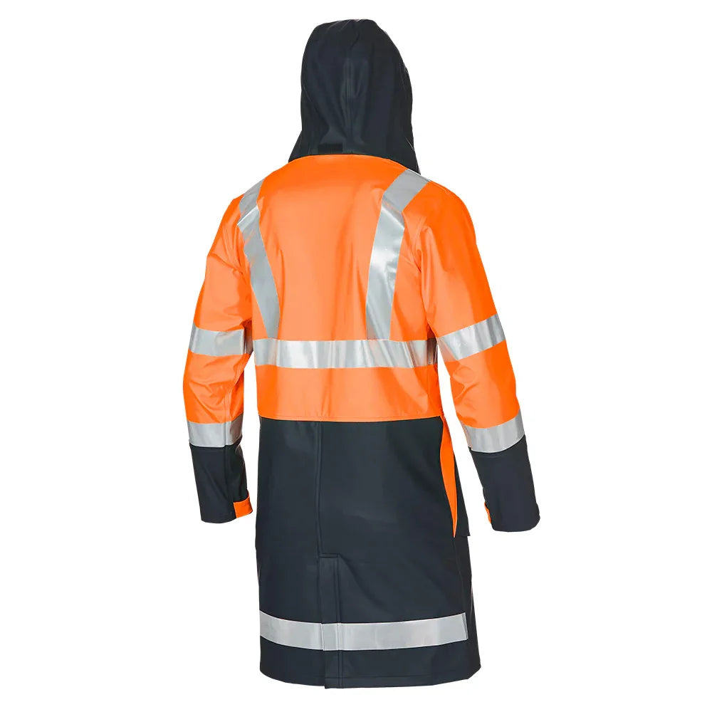 Eleven Workwear Hi -Vis PU H-Tape Rain Jacket - RSEA Safety Outlet