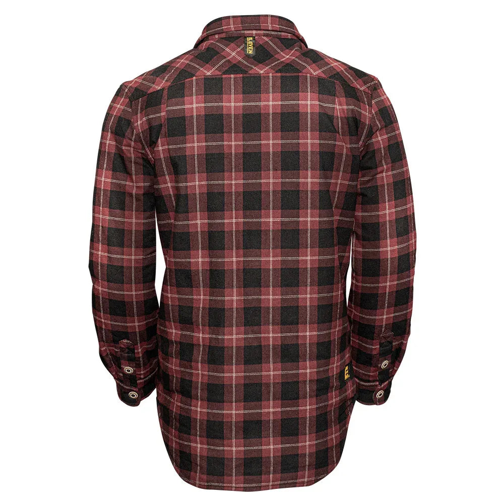 ELEVEN Workwear Quilted Flannel Shacket - Black/Red - RSEA Safety Outlet