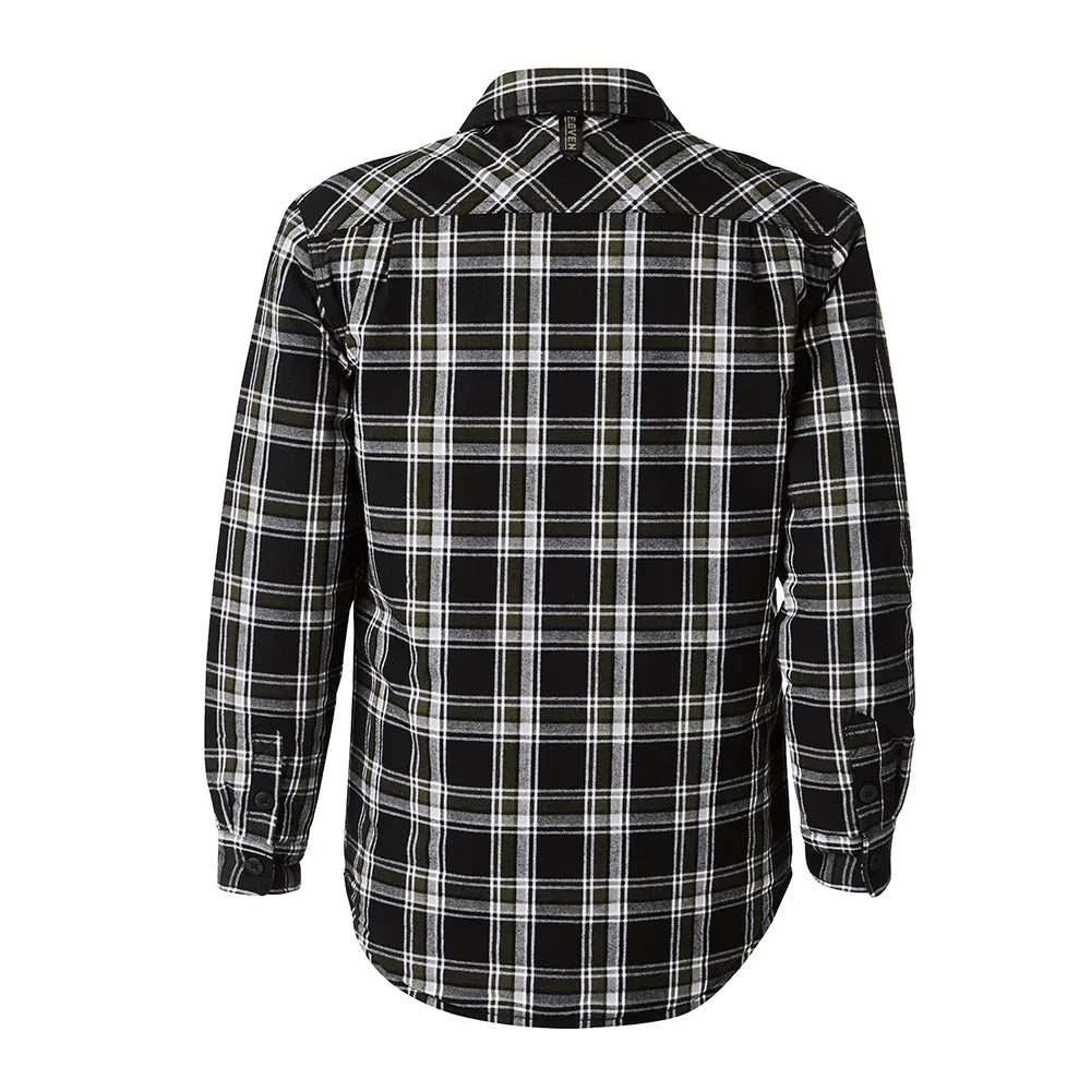 ELEVEN Workwear Quilted Flannel Shacket - Black/Olive Check - RSEA Safety Outlet