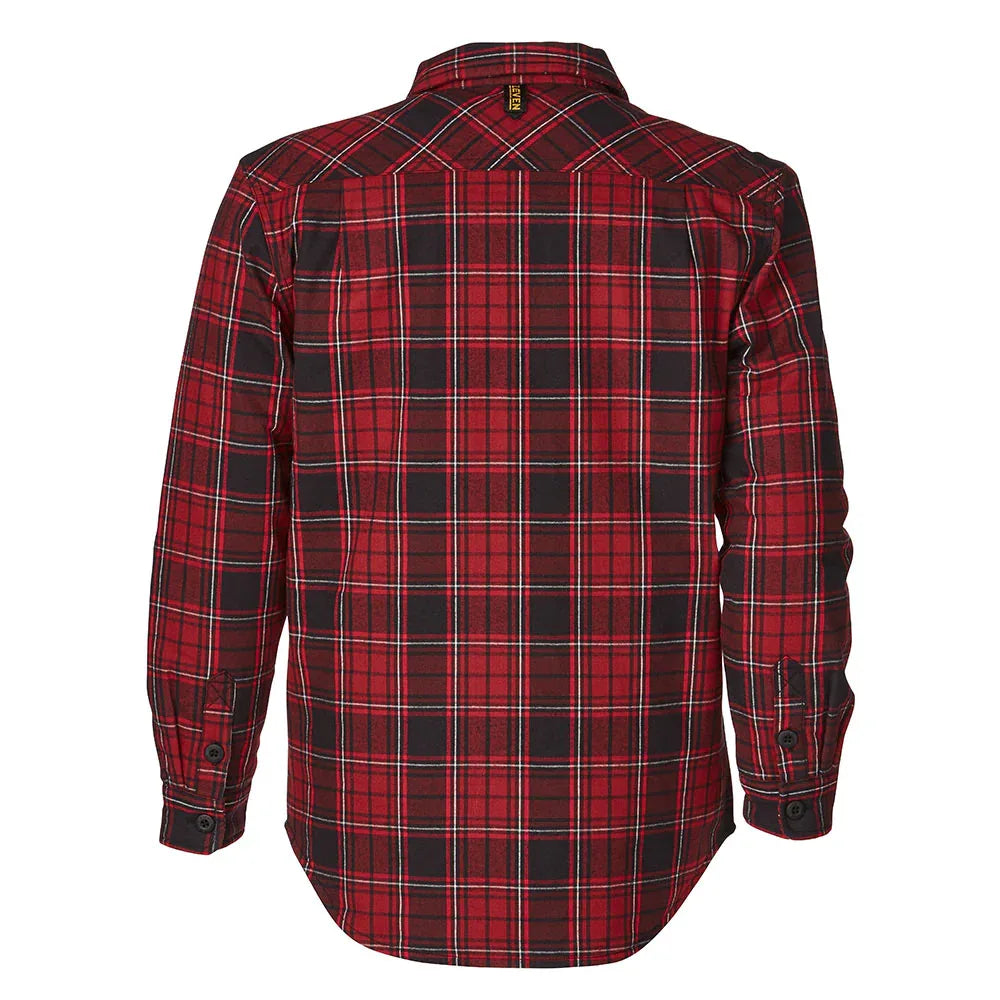 ELEVEN Workwear Quilted Flannel Shacket - Crimson/Black Check - RSEA Safety Outlet