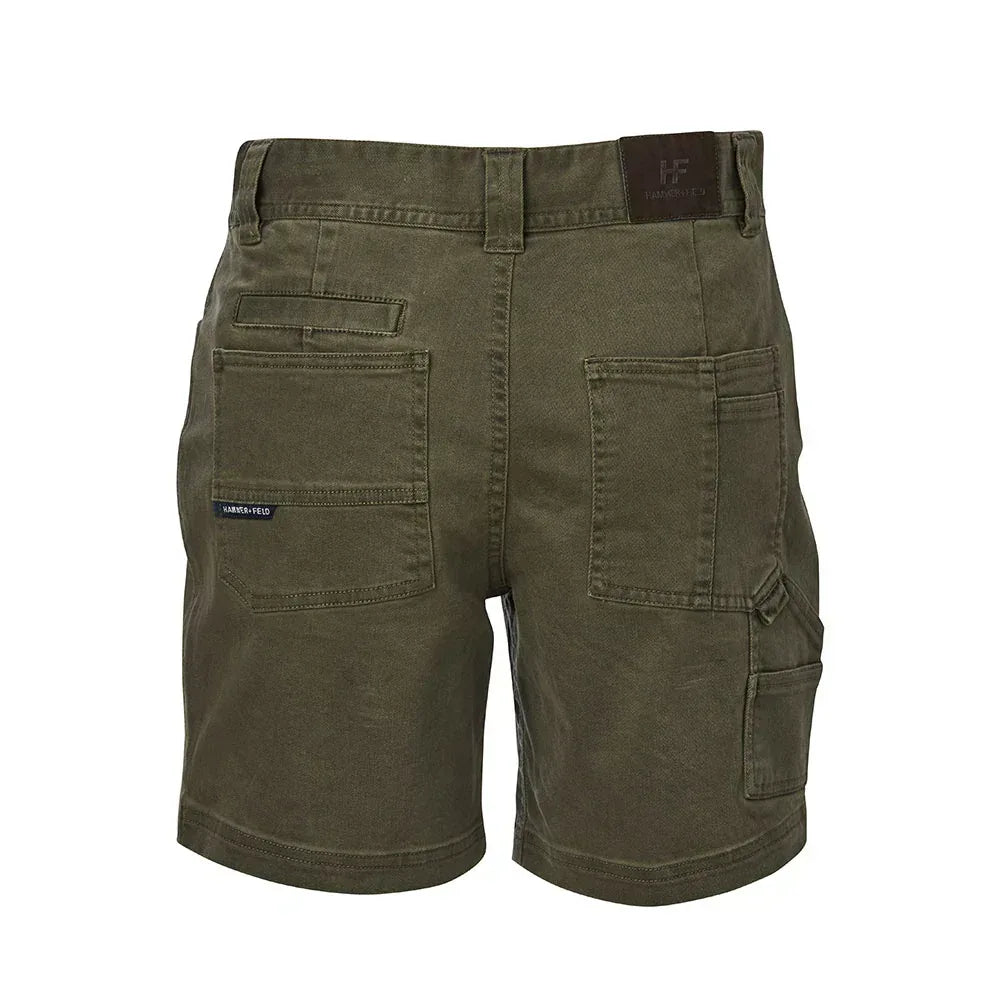 Hammer + Field Workwear Mid Length Washed Twill Stretch Short - Stone Green - RSEA Safety Outlet