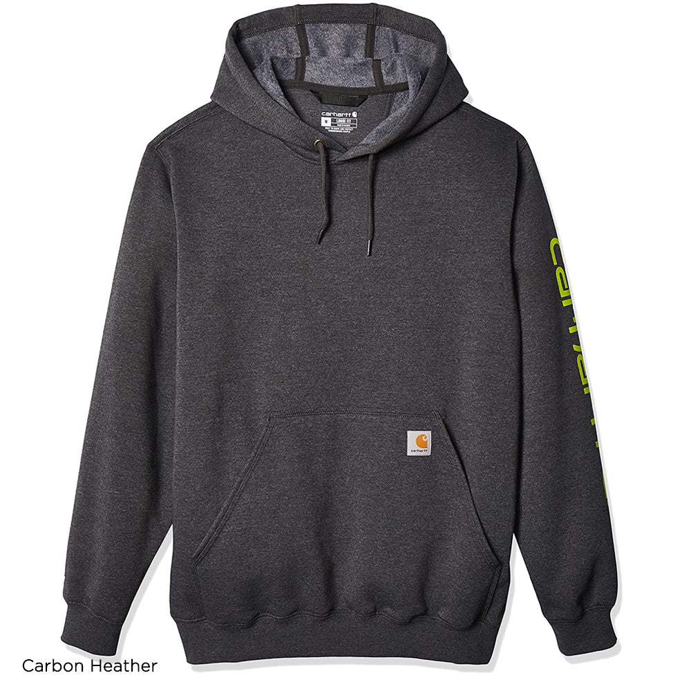 Carhartt Midweight Sleeve Logo Hooded Sweatshirt - Carbon Heather
