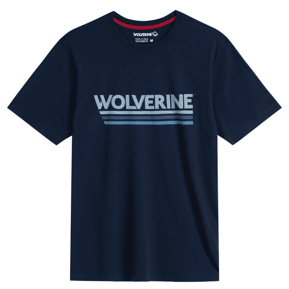 Wolverine Classic Short Sleeve Stripes Graphic Tee - Navy
