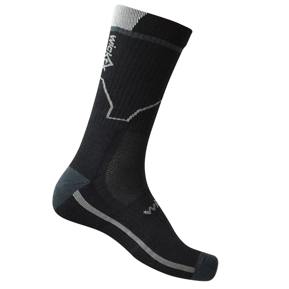WickTX COOLMAX Mid Length Reflective Socks - Black/Slate - RSEA Safety Outlet