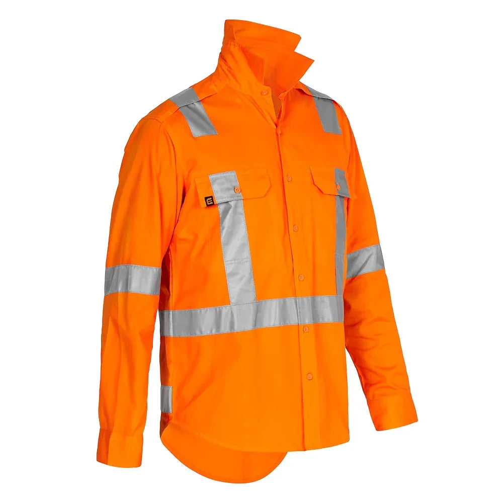 ELEVEN Workwear AEROCOOL Hi-Vis 3M 'X' Taped L/S Shirt - RSEA Safety Outlet