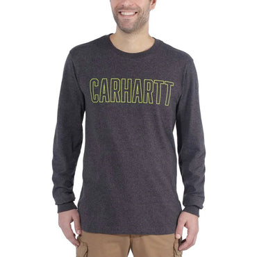 Carhartt Block Logo L/S T-Shirt - Carbon Heather