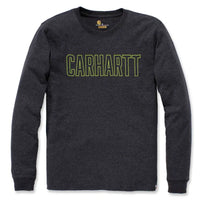 Carhartt Block Logo L/S T-Shirt - Carbon Heather - RSEA Safety Outlet