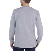 Carhartt Block Logo L/S T-Shirt - Heather Grey - RSEA Safety Outlet