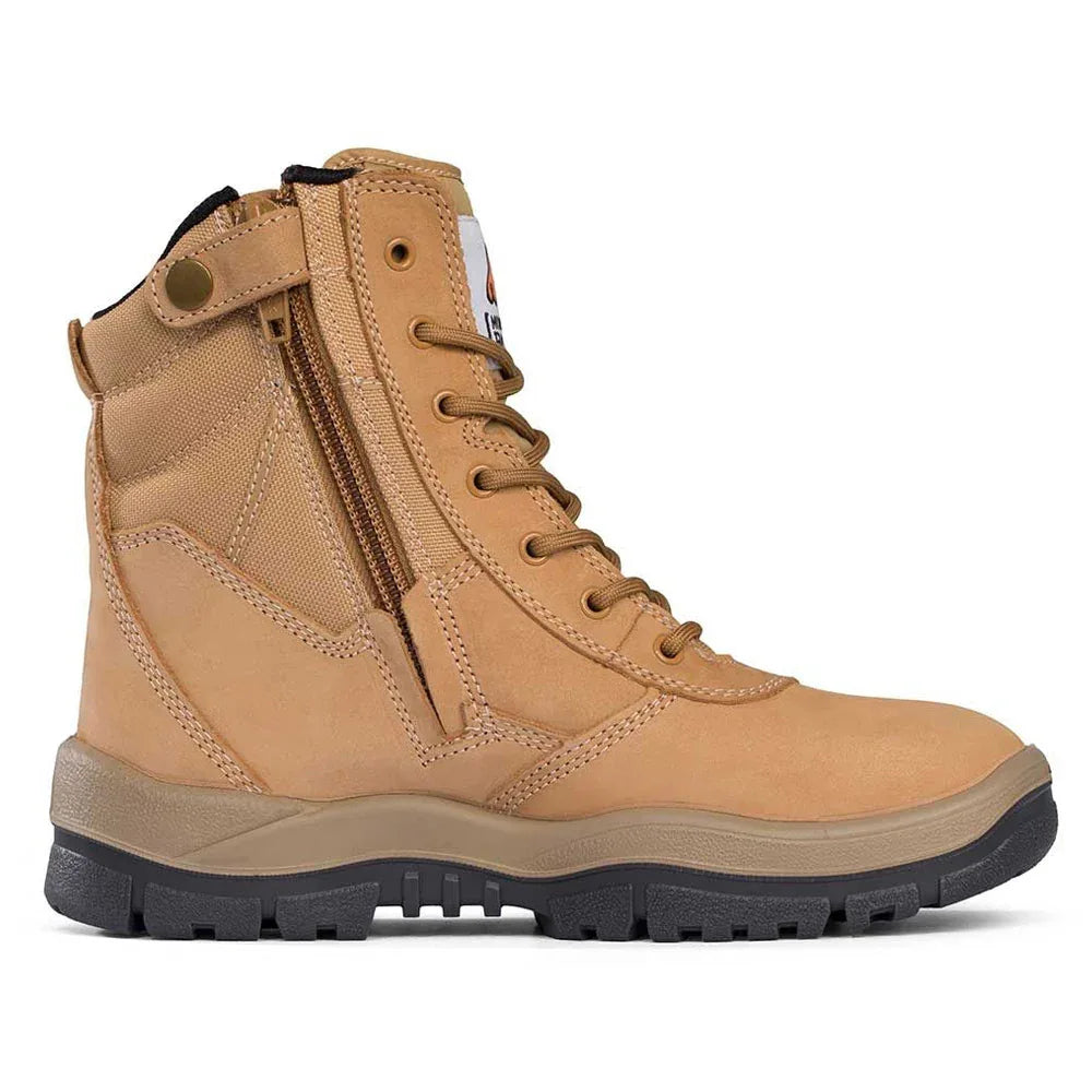 MONGREL 'P' Series Wheat High Leg Zip Sided Safety Boots 251050 - RSEA Safety Outlet