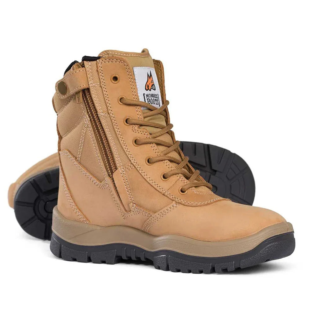 MONGREL 'P' Series Wheat High Leg Zip Sided Safety Boots 251050 - RSEA Safety Outlet