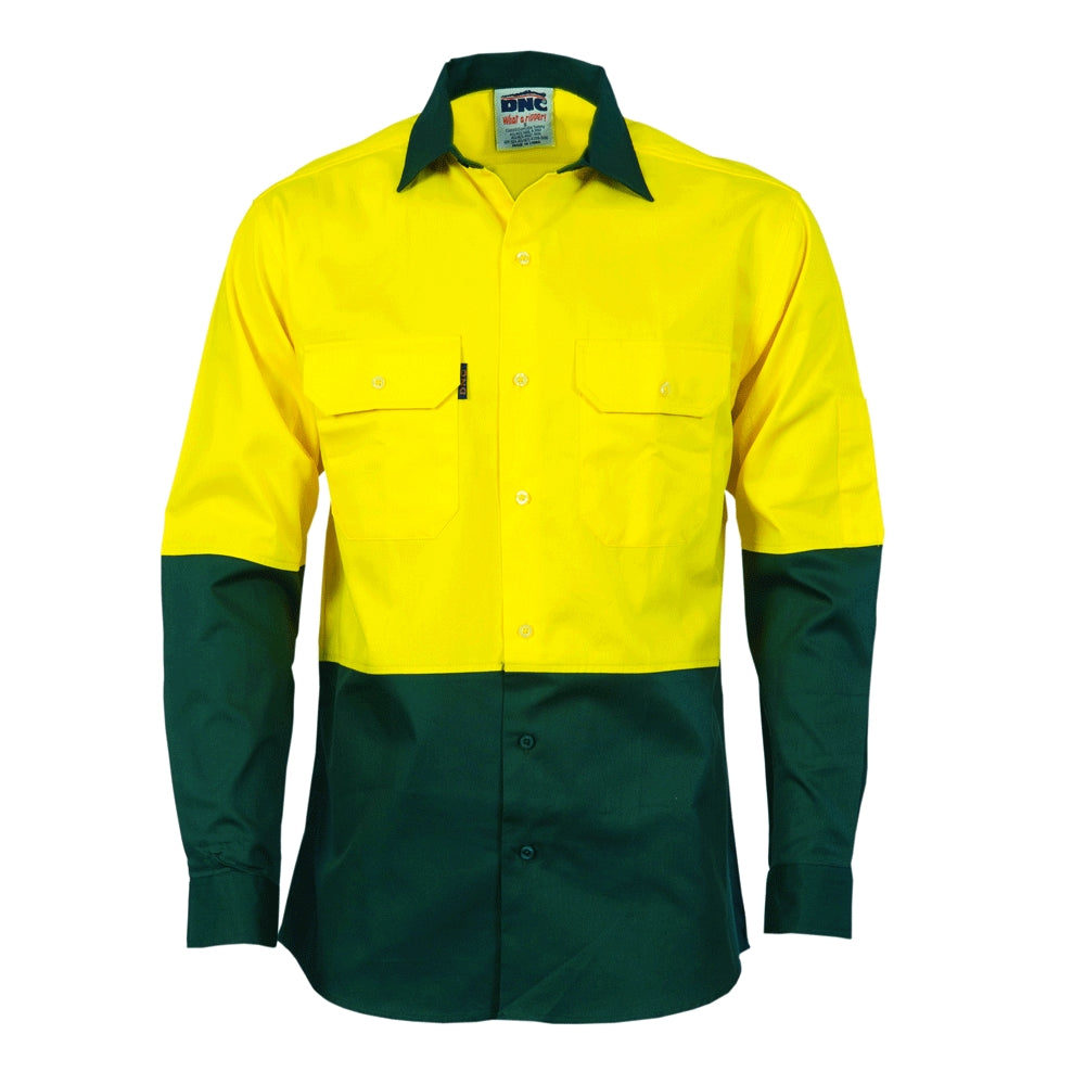 DNC 3832 Shirt L/S Cotton Drill HiVis