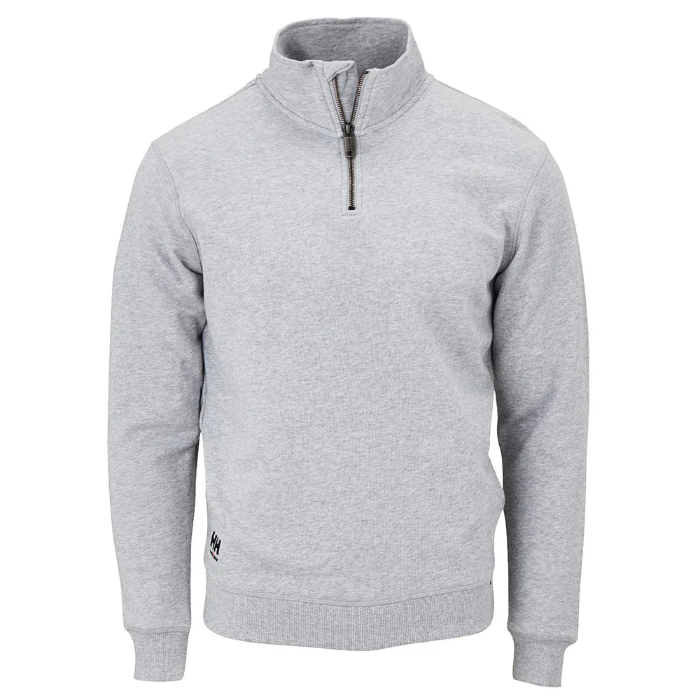 Helly Hansen Oxford Half Zip Sweatshirt - Grey Melange - RSEA Safety Outlet