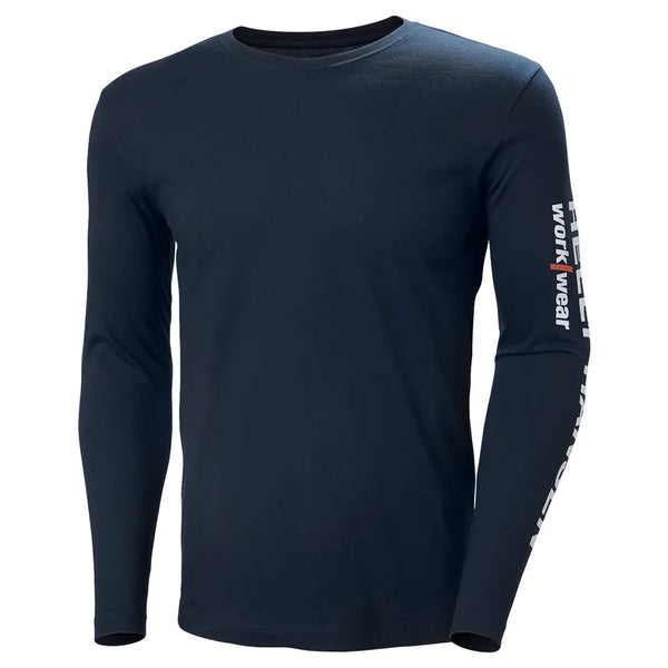 Helly Hansen Classic Logo Longsleeve T-Shirt - Navy - RSEA Safety Outlet