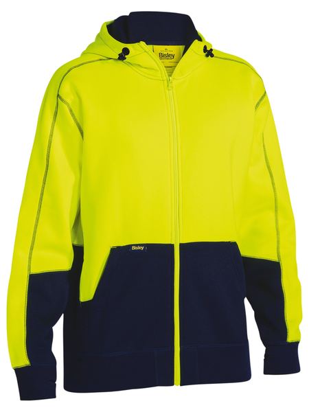 Bisley Safetywear Two Toned Hi-Vis Fleece Hoodie