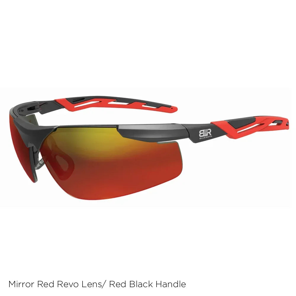 Blue Rapta 'ATHLETE' Premium Safety Glasses - Mirror Red Revo Lens - RSEA Safety Outlet