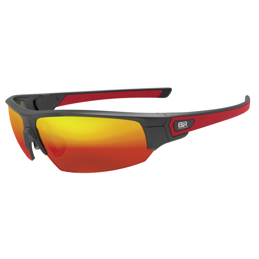Blue Rapta 'RAVEN' Premium Safety Glasses - Mirror Red Revo