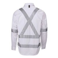 ELEVEN Workwear 3M™ 'X' Taped L/S Drill Shirt - White - RSEA Safety Outlet