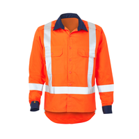 ELEVEN TTMC HiVis Taped Long Sleeve Shirt - Hi Vis Orange/Navy