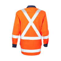 ELEVEN TTMC HiVis Taped Long Sleeve Shirt - Hi Vis Orange/Navy