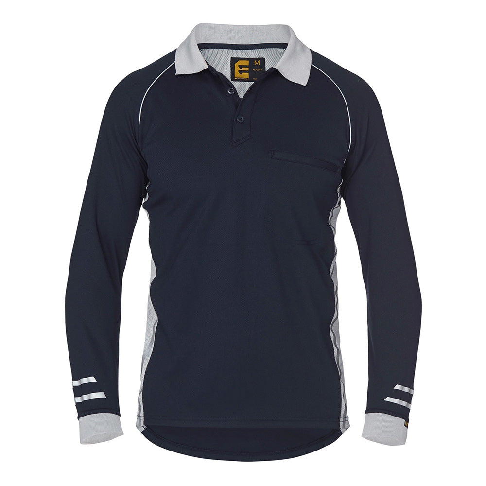 ELEVEN Workwear AEROCOOL L/S Polo Shirt - Navy