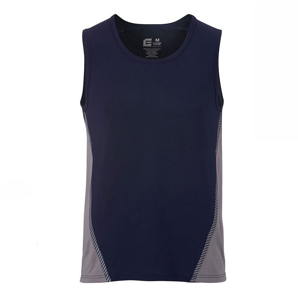 Eleven Workwear AEROCOOL Spliced Singlet - Navy/Silver