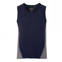 Eleven Workwear AEROCOOL Spliced Singlet - Navy/Silver
