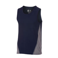 Eleven Workwear AEROCOOL Spliced Singlet - Navy/Silver