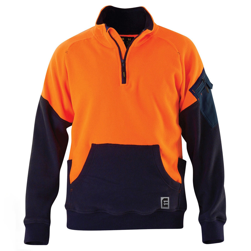 ELEVEN Workwear Quarter Zip Hi-Vis Polar Fleece Spliced Jumper
