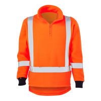 ELEVEN TTMC HiVis Polar Fleece QtrZip Taped Pullover - Hi Vis Orange/Navy
