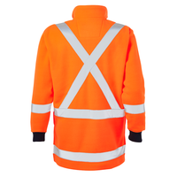 ELEVEN TTMC HiVis Polar Fleece QtrZip Taped Pullover - Hi Vis Orange/Navy