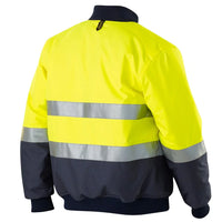 ELEVEN Workwear Hi-Vis Spliced 3M 'Hoop' Taped Bomber Jacket - RSEA Safety Outlet