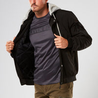 ELEVEN Workwear Quilted Bomber Jacket w/ Detachable Hood