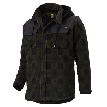 ELEVEN Workwear Check Polar Fleece Jacket - Black/Forest - RSEA Safety Outlet