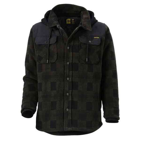 ELEVEN Workwear Check Polar Fleece Jacket - Black/Forest - RSEA Safety Outlet