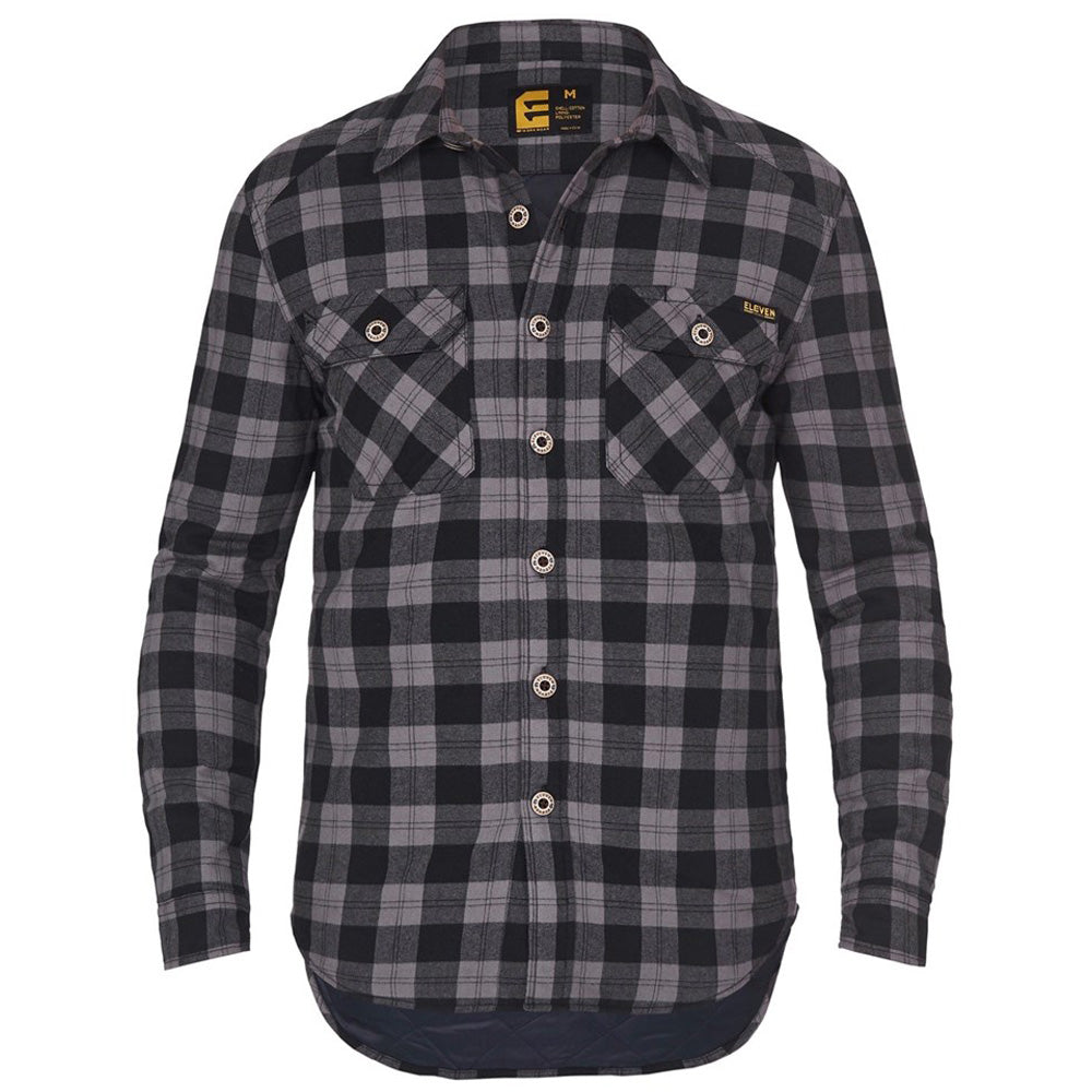 ELEVEN Workwear Hemlock Quilted Flannel Shacket - Black Grey