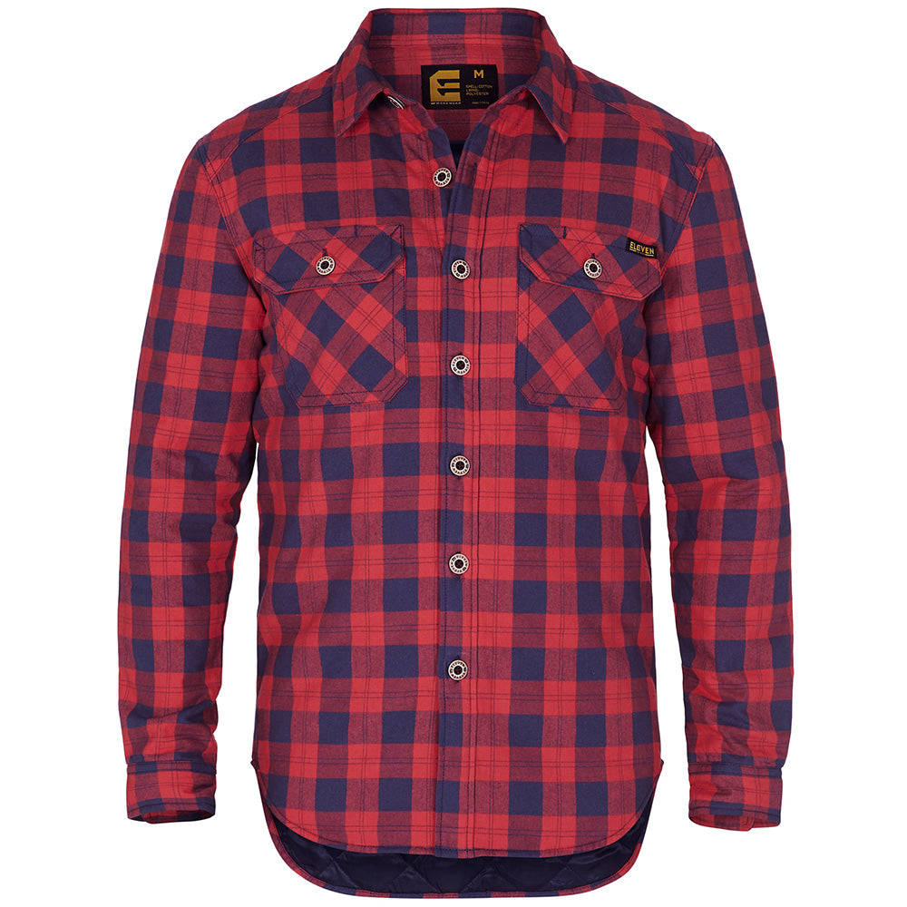 ELEVEN Workwear Hemlock Quilted Flannel Shacket - Navy Red