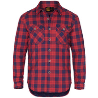 ELEVEN Workwear Hemlock Quilted Flannel Shacket - Navy Red