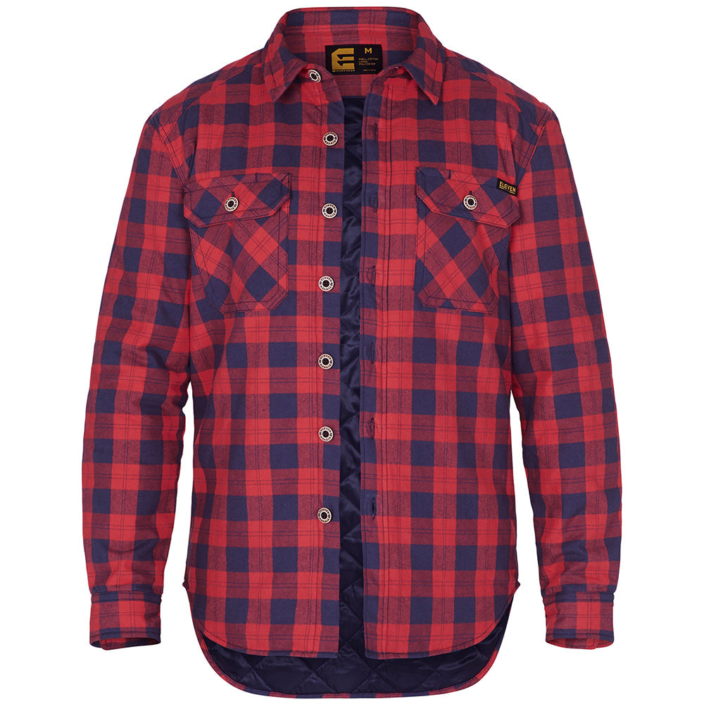 ELEVEN Workwear Hemlock Quilted Flannel Shacket - Navy Red