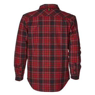 ELEVEN Workwear Quilted Flannel Shacket - Crimson/Black Check - RSEA Safety Outlet