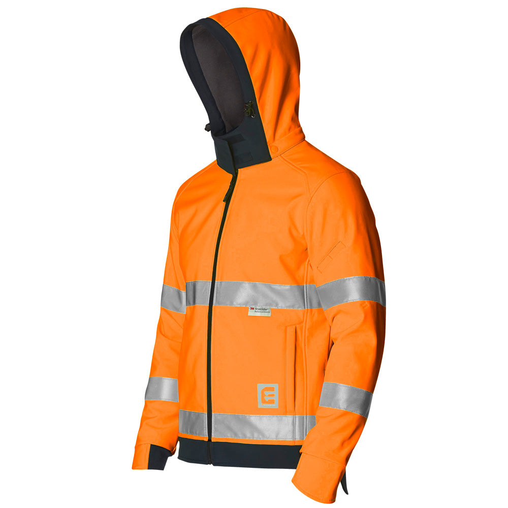 ELEVEN Workwear Hi-Vis Bio-Motion Taped Soft Shell Jacket - Orange - RSEA Safety Outlet