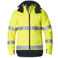 ELEVEN Workwear Hi-Vis Bio-Motion Taped Soft Shell Jacket - Yellow - RSEA Safety Outlet
