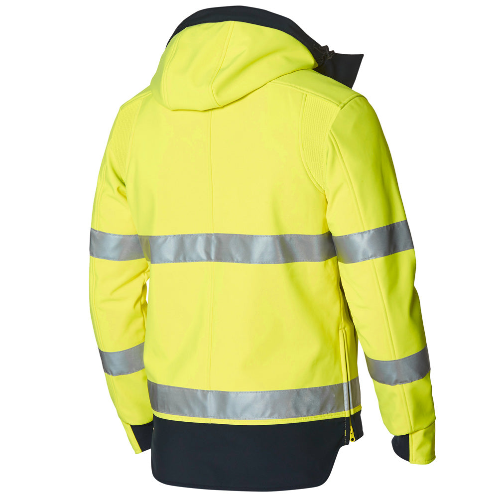 ELEVEN Workwear Hi-Vis Bio-Motion Taped Soft Shell Jacket - Yellow - RSEA Safety Outlet