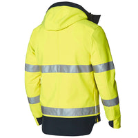 ELEVEN Workwear Hi-Vis Bio-Motion Taped Soft Shell Jacket - Yellow - RSEA Safety Outlet