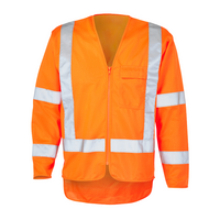 ELEVEN TTMC HiVis Long Sleeve Taped Vest - Hi Vis Orange